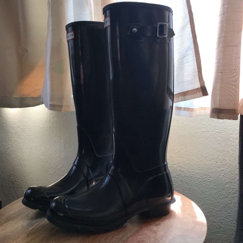 Hunter original tall black, glossy boot